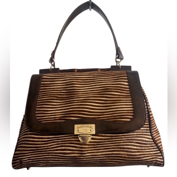 Elaine Turner Satchel African Antelope Hair Patent Leather 15” x 11” Gorgeous!! - Picture 4 of 16